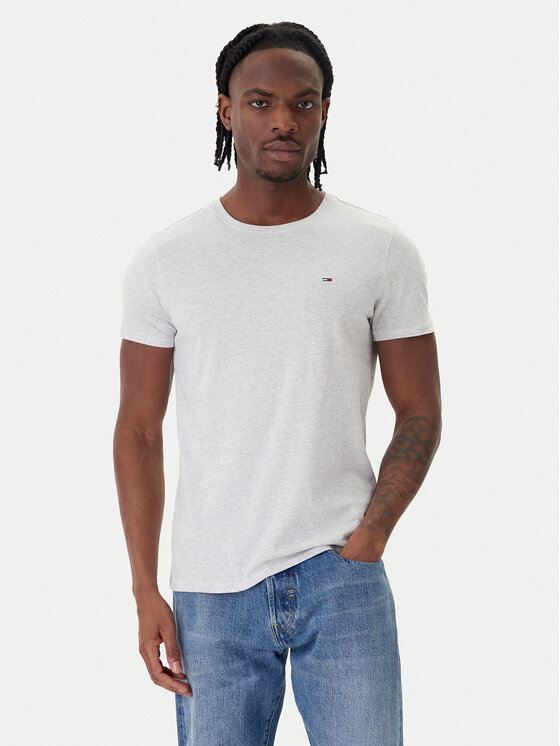 Tommy Jeans T-Shirt DM0DM04411 Szary Regular Fit