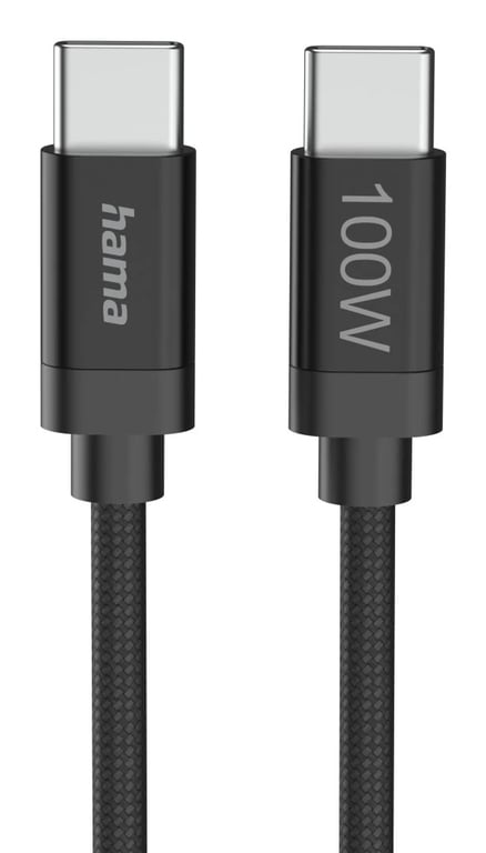 Hama Fabric kabel USB USB 2.0 3 m USB C Czarny 00201749