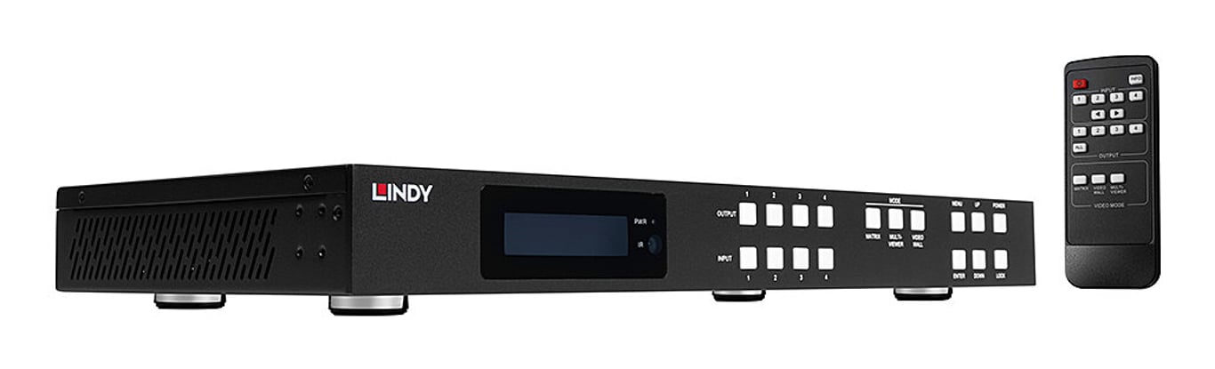Lindy 38390 przełącznik macierzy Przełącznik matrycowy AV Wbudowany wyświetlacz 43 W