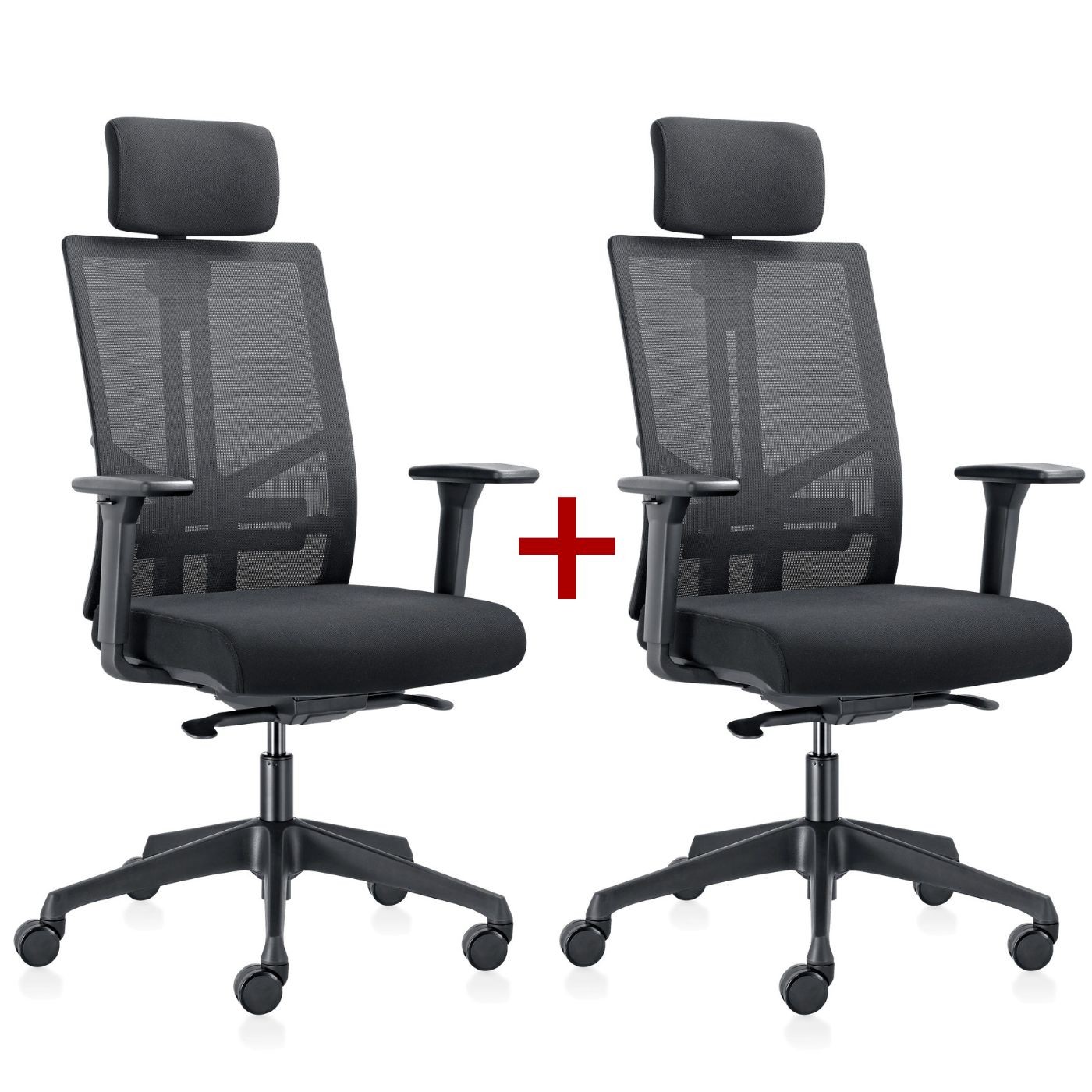 Krzesło biurowe WATT 1+1 GRATIS, czarny