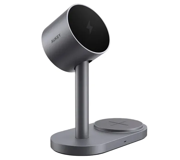 Aukey LC-MC213 MagFusion 2w1 Qi2.2 25W Szary