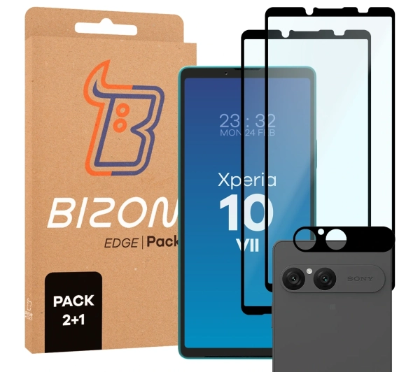 Bizon 2x Szkło + szybka na aparat Edge Pack do Sony Xperia 10 VII
