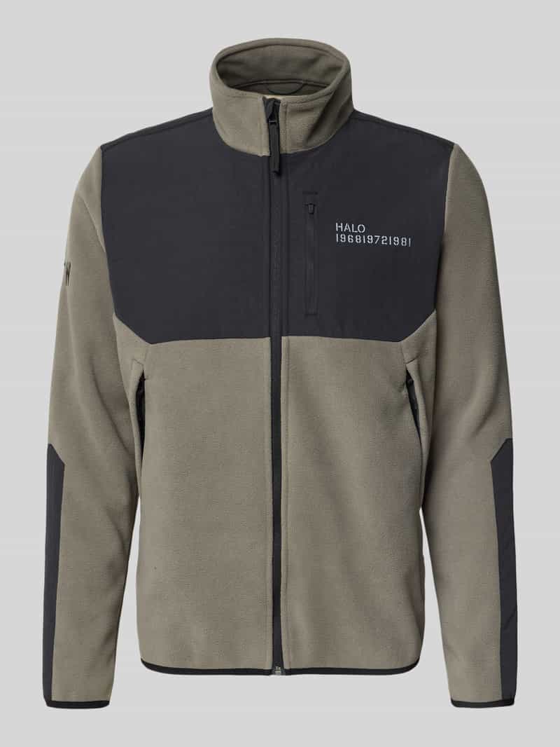 Kurtka polarowa ze stójką i kieszeniami zapinanymi na zamek błyskawiczny