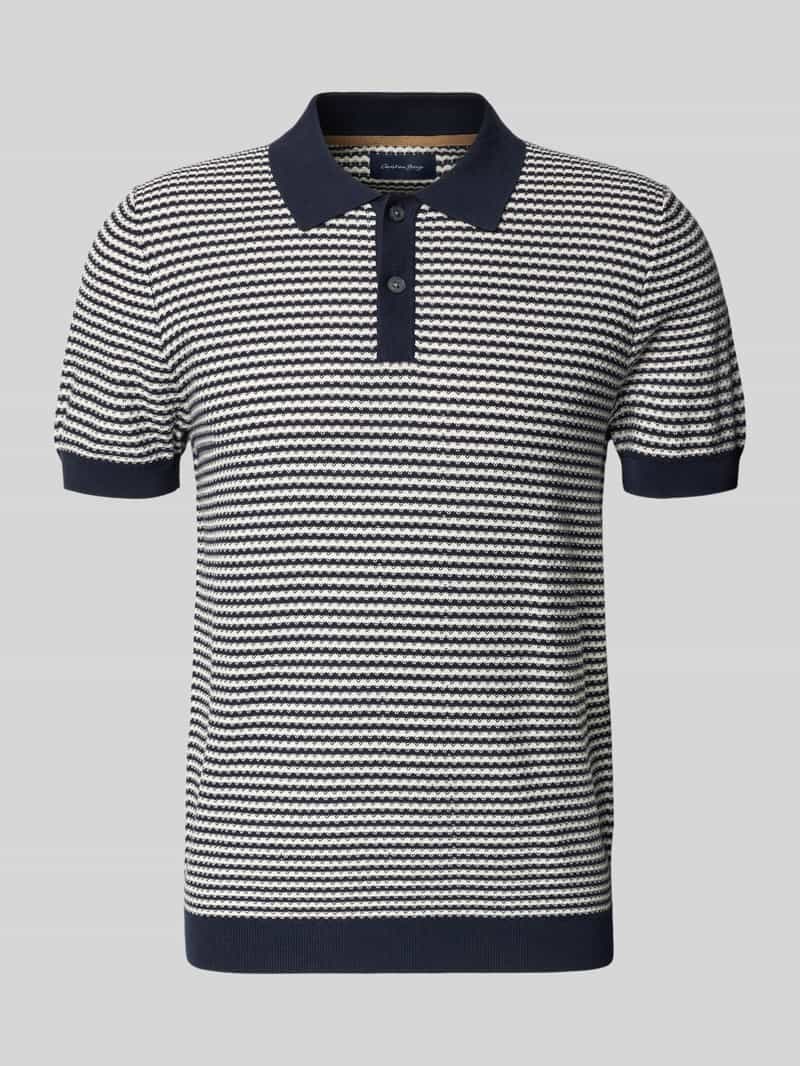 Bluzka z dzianiny z kołnierzykiem polo i listwą guzikową