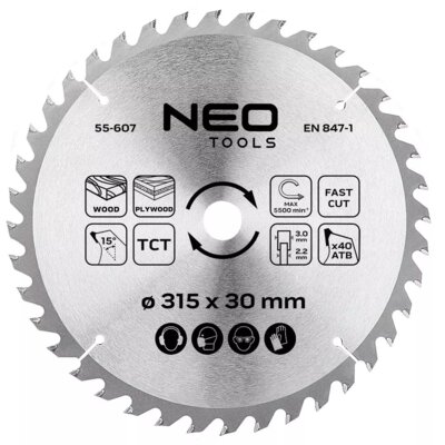 NEO TOOLS Tarcza do cięcia 55-607 315 mm
