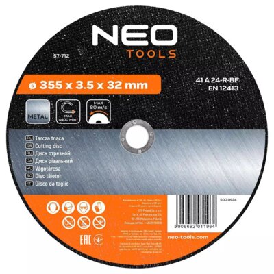 NEO TOOLS Tarcza do cięcia 57-712 355 mm