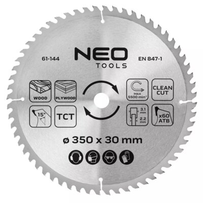 NEO TOOLS Tarcza do cięcia 61-144 350 mm