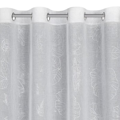 Zasłona EUROFIRANY Sagi 140 x 250 cm Biało-srebrny