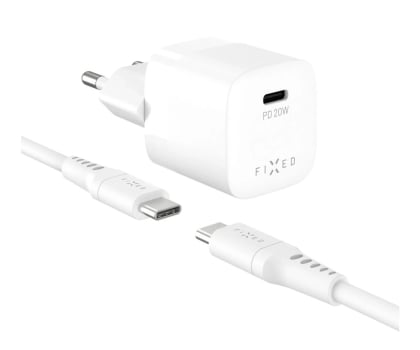 FIXED Ładowarka sieciowa USB-C Travel Charger 20W Mini + USB-C - U