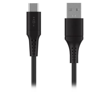 FIXED Liquid Silicone Cable USB-A - USB-C 0,3m 60W czarny