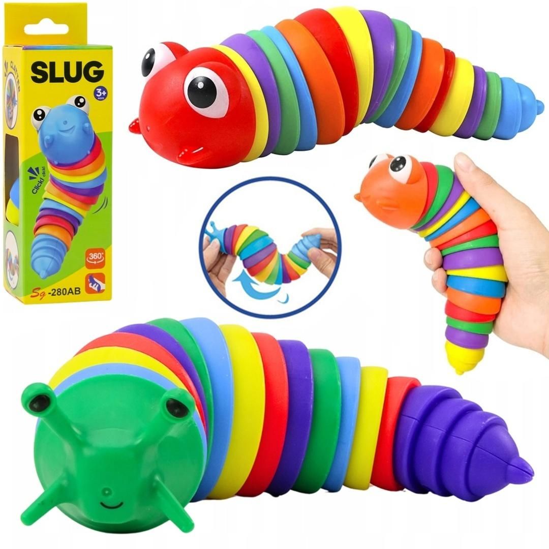 Ślimak segmentowy kolorowy Mix - zabawka