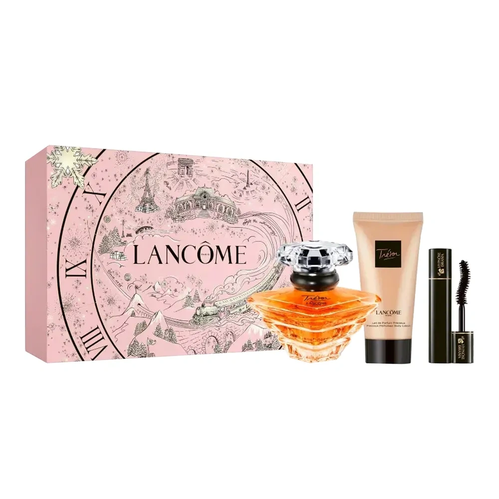 Lancôme Trésor woda perfumowana spray 30 ml + balsam do ciała 50 ml + tusz do rzęs Hypnôse Drama 2 ml