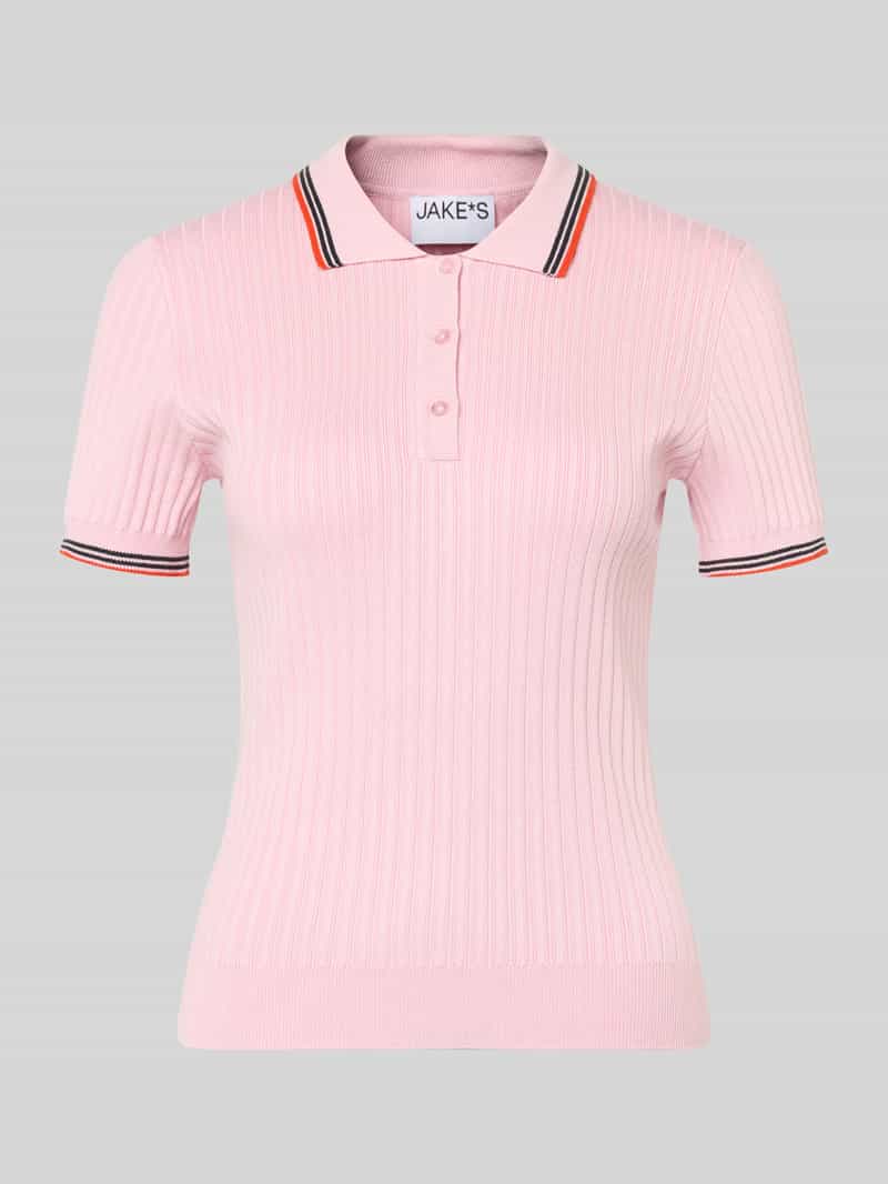 Koszulka polo o kroju slim fit z imitacji dzianiny z mieszanki wiskozy