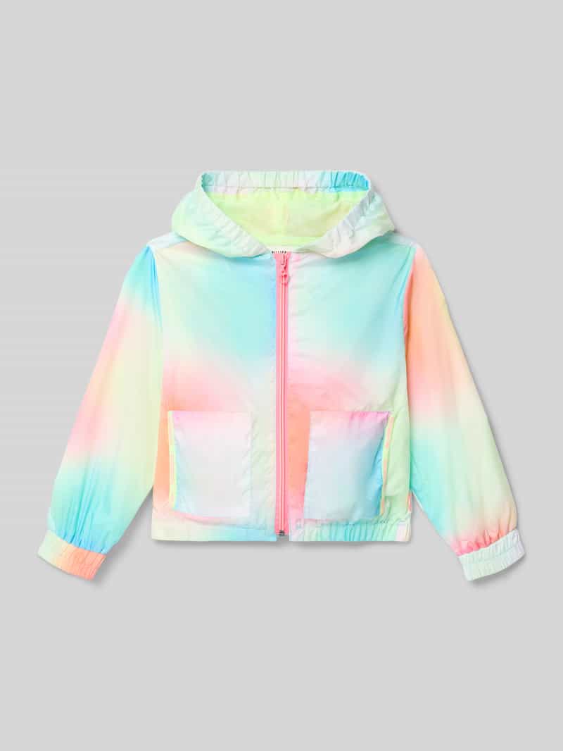 Kurtka ze wzorem na całej powierzchni i kapturem