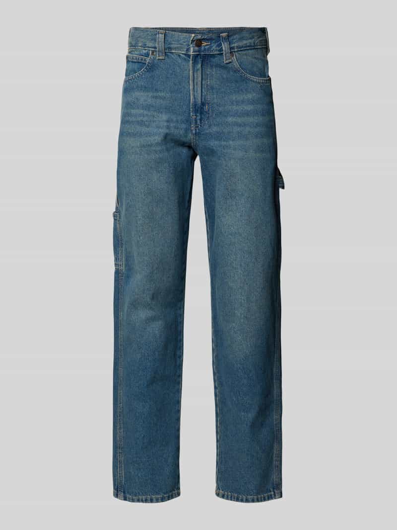 Jeansy o kroju regular tapered fit z efektem znoszenia