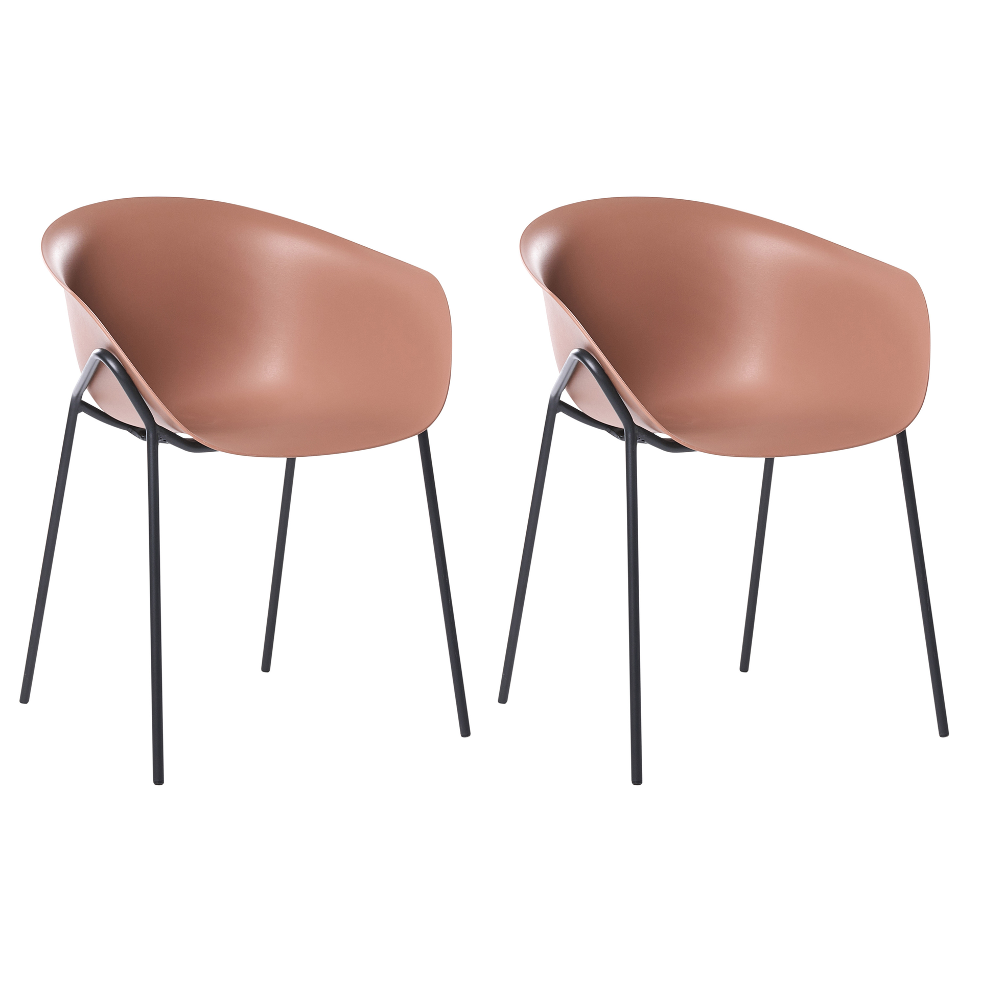 BELIANI Zestaw 2 krzeseł ogrodowych METEORA Materiał syntetyczny Brązowy