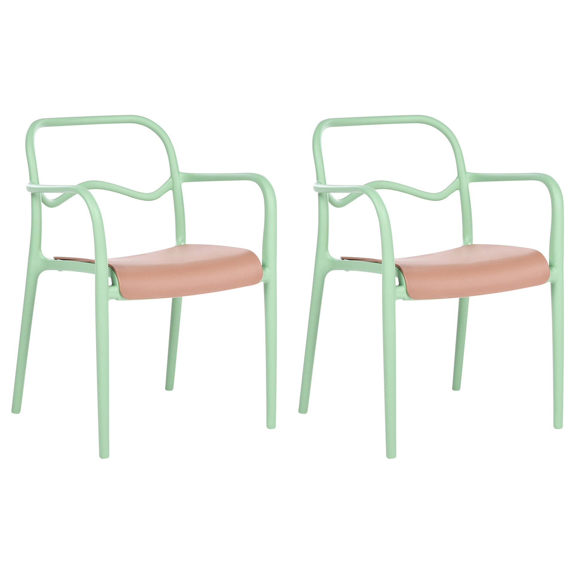 BELIANI Zestaw 2 krzeseł ogrodowych THASOS Materiał syntetyczny Zielony