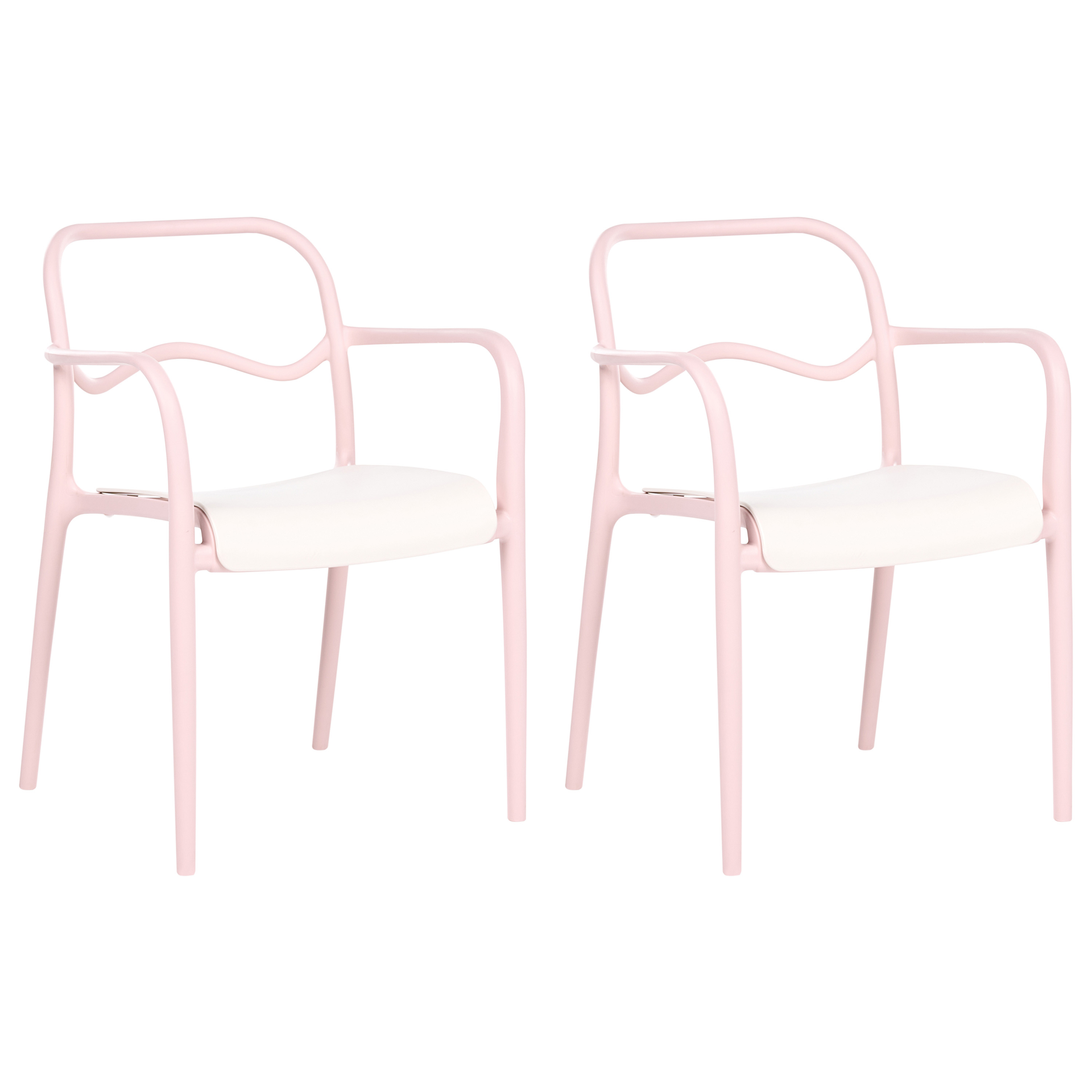 BELIANI Zestaw 2 krzeseł ogrodowych THASOS Materiał syntetyczny Pastelowy róż