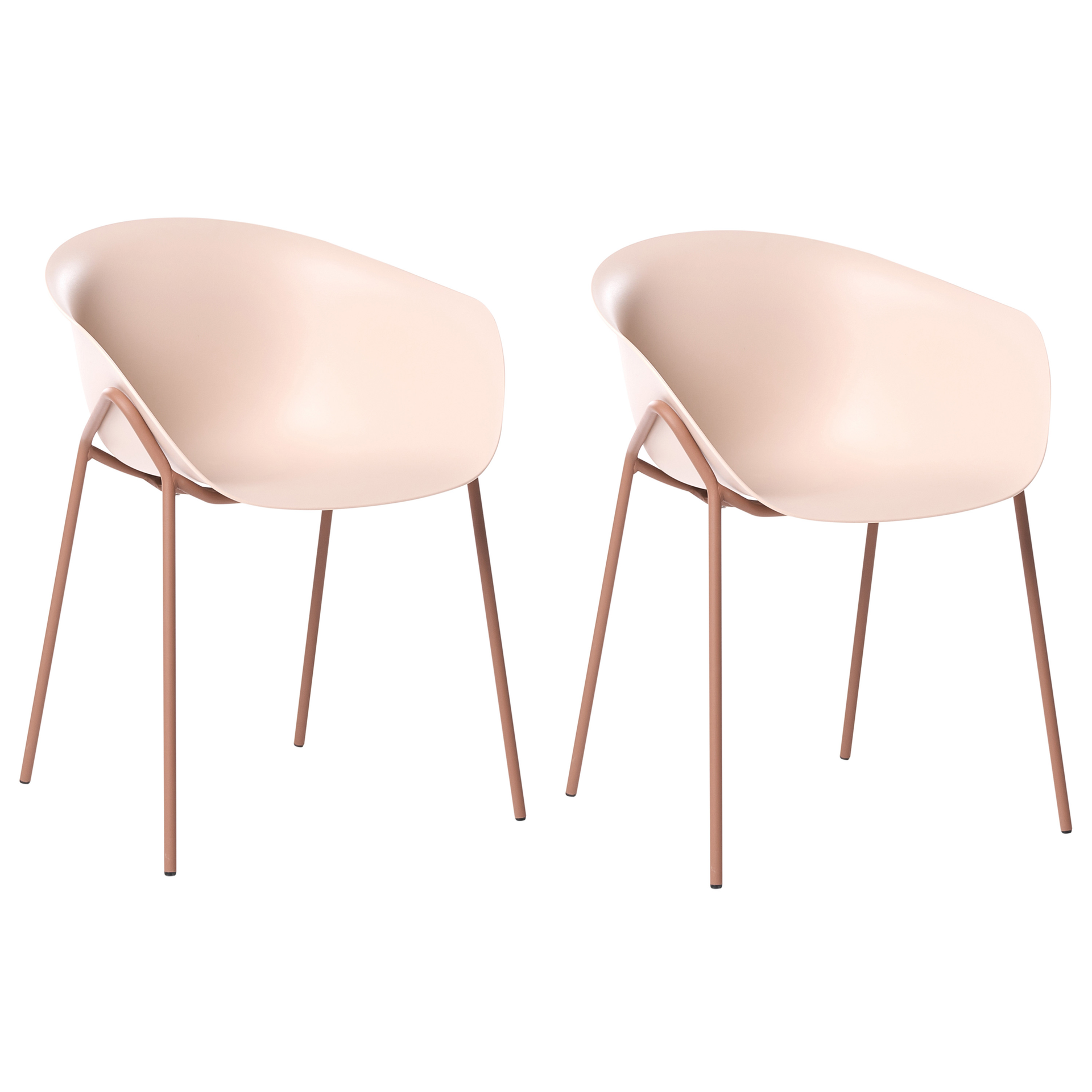 BELIANI Zestaw 2 krzeseł ogrodowych METEORA Materiał syntetyczny Beżowy