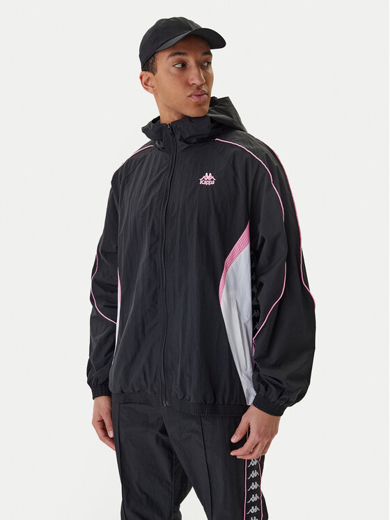 Kappa Wiatrówka Banda Silas 37222WW Czarny Comfort Fit