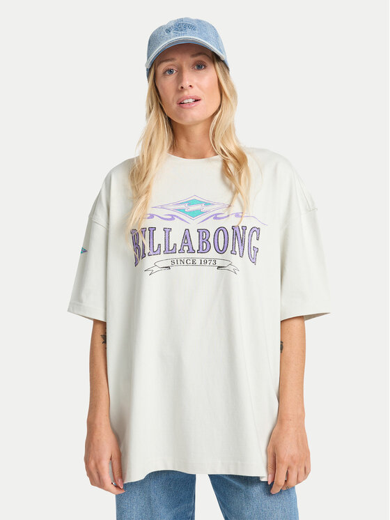 Billabong T-Shirt Wave Out EBJZT00481 Biały Loose Fit