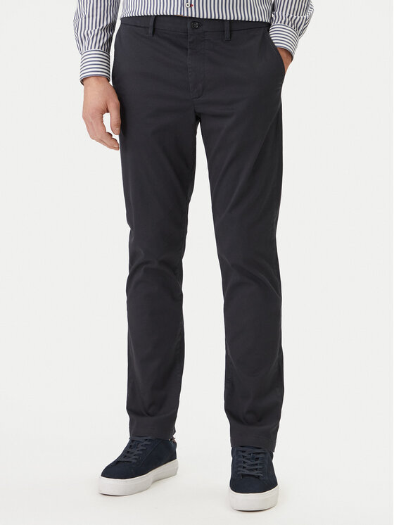 Tommy Hilfiger Spodnie materiałowe Denton MW0MW41923 Granatowy Straight Fit
