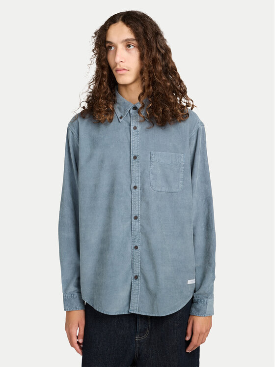 Element Koszula Button Down Regular Corduroy ELYWT00187 Niebieski Regular Fit