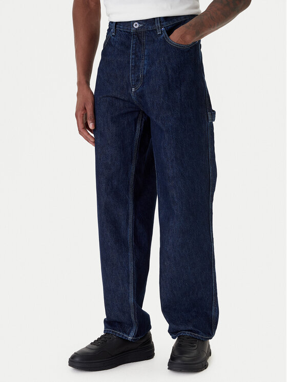 HUGO Jeansy Carpenter 50553473 Granatowy Baggy Fit