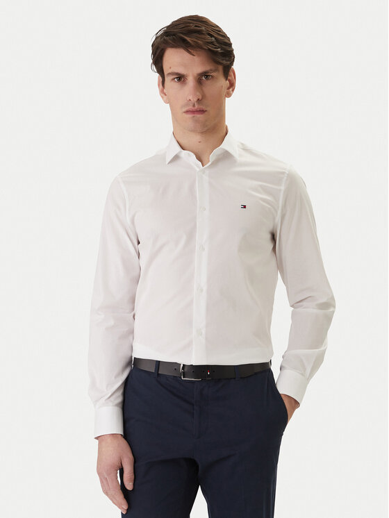 Tommy Hilfiger Koszula MW0MW38347 Biały Slim Fit