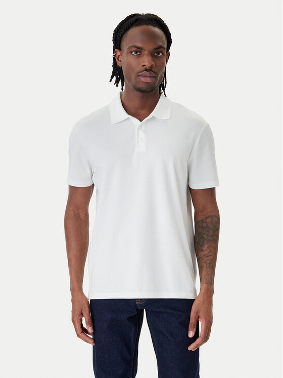 Calvin Klein Polo Birdseye LV04LF208G Biały Regular Fit