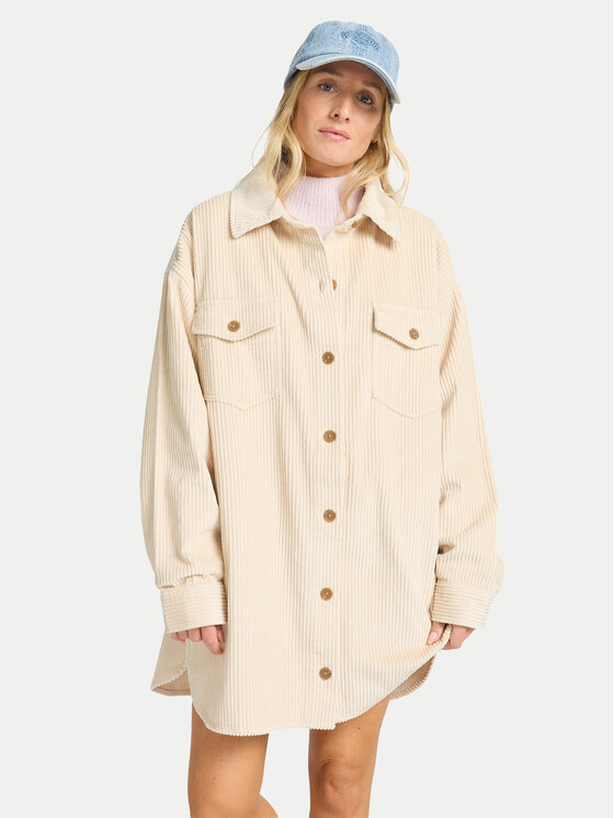 Billabong Sukienka koszulowa Winter Ocean EBJWD00149 Beżowy Boxy Fit