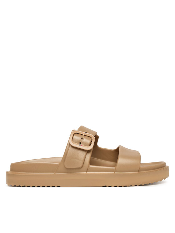 Tommy Hilfiger Klapki Double Strap FW0FW09114 Beżowy