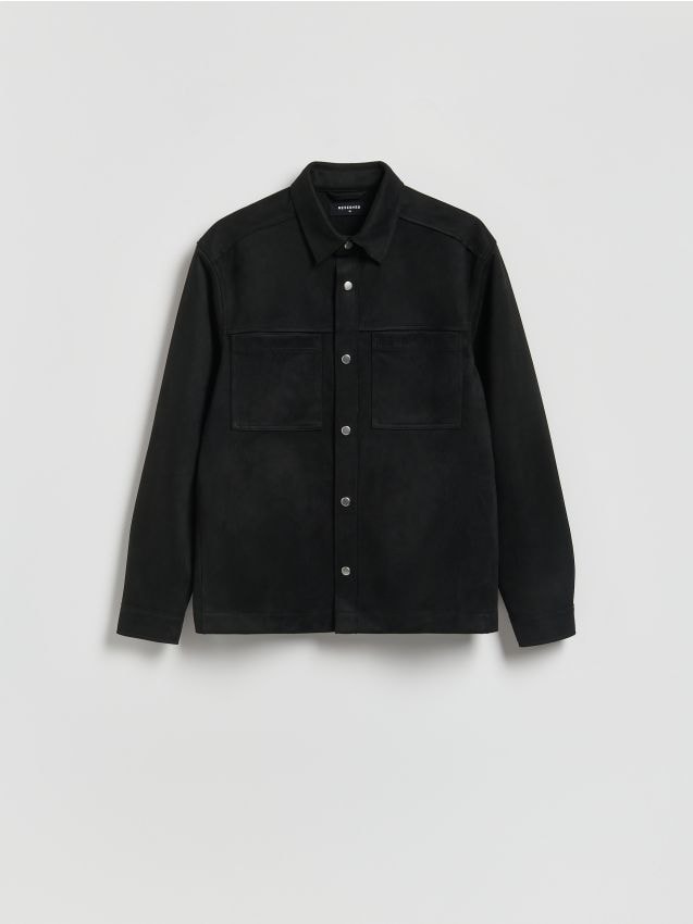 Reserved - Kurtka koszulowa z imitacji zamszu - czarny