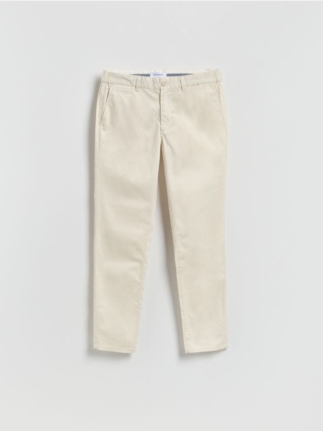 Reserved - Spodnie chino slim fit - złamana biel
