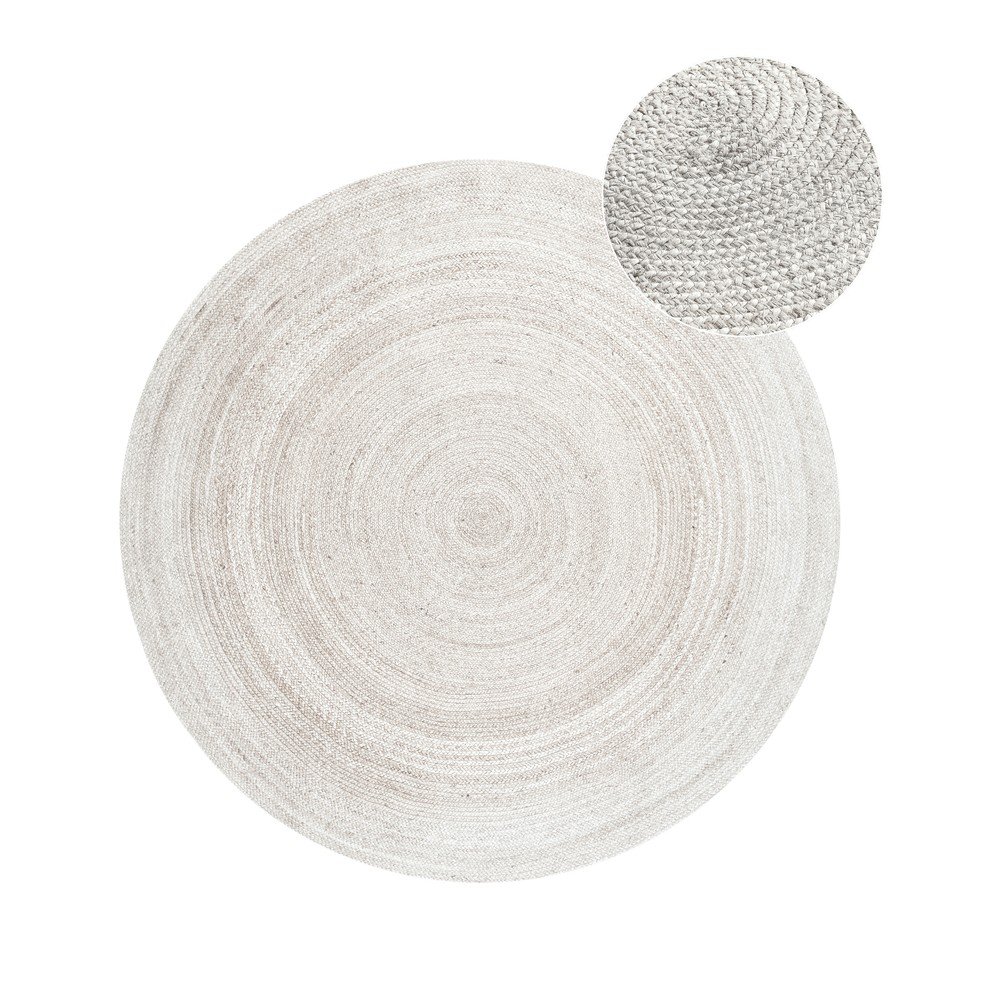 Biały okrągły dywan z juty dwustronny/tkany ręcznie ø 140 cm Braided – Hanse Home