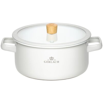 Garnek GERLACH Natur Enamel 20 cm Biały