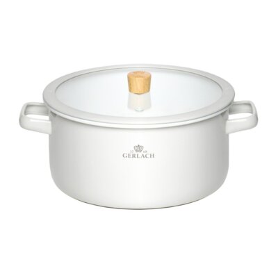 Garnek GERLACH Natur Enamel 24 cm Biały