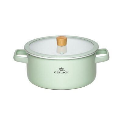 Garnek GERLACH Natur Enamel 20 cm Zielony