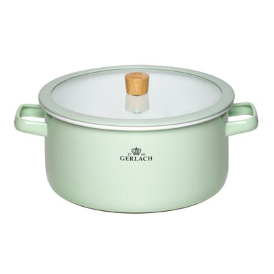 Garnek GERLACH Natur Enamel 24 cm Zielony