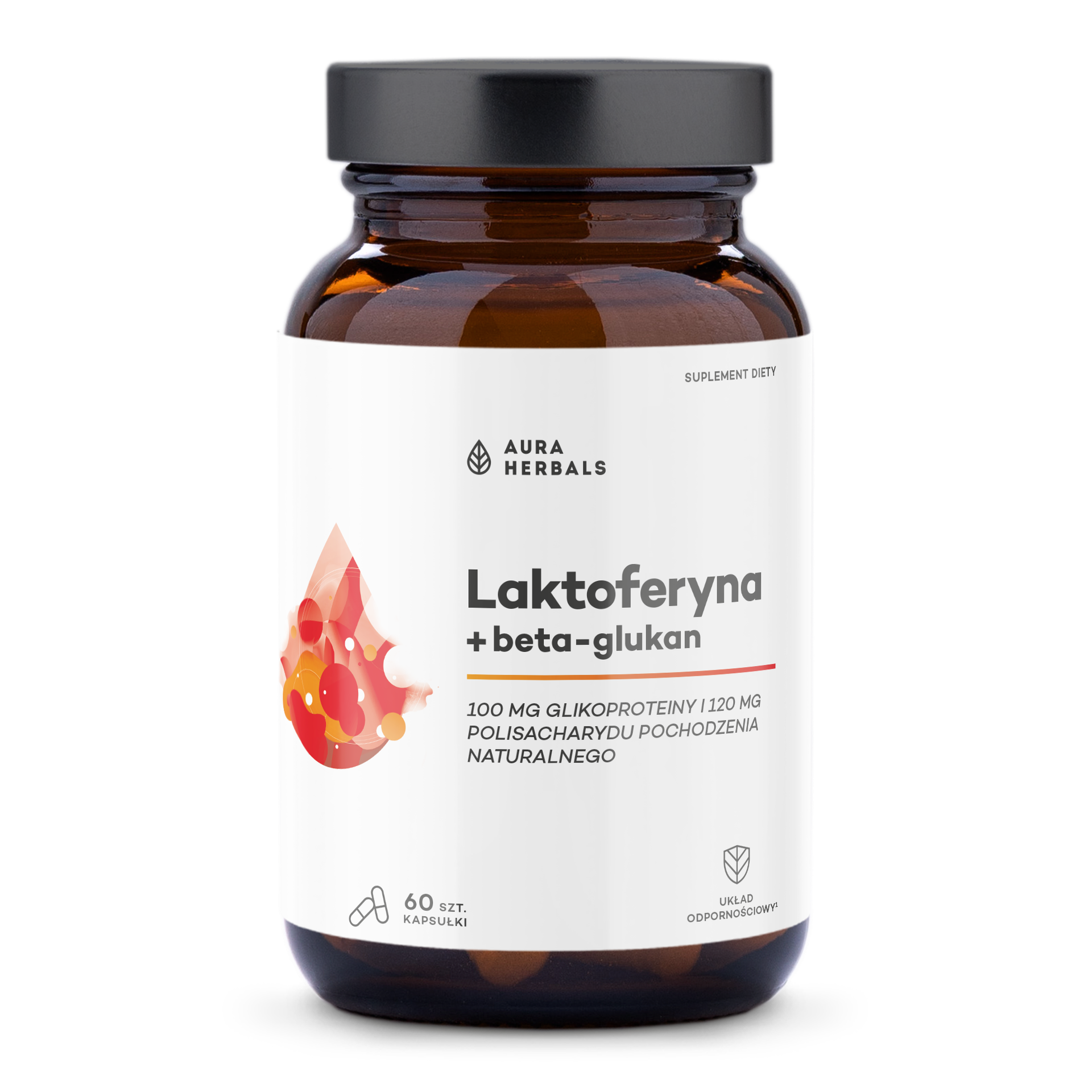 Aura Herbals Laktoferyna + Beta-Glukan, 60 kapsułek