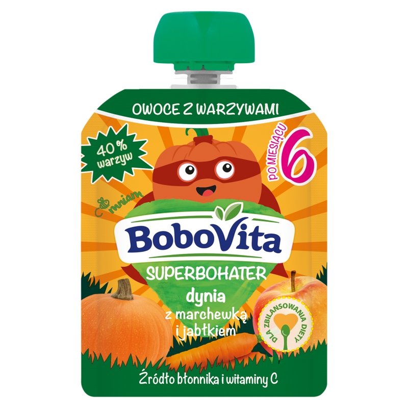 BoboVita Superbohater Mus dynia z marchewką i jabłkiem po 6 miesiącu 80 g