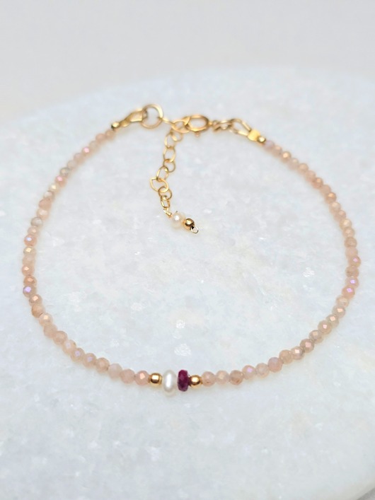 Bransoletka Minimalistka z Kamieniem Słonecznym