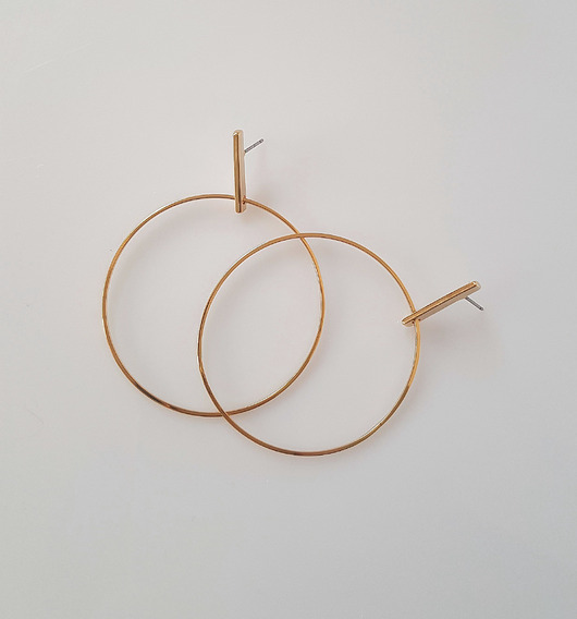 Kolczyki pozłacane Circles and Bars
