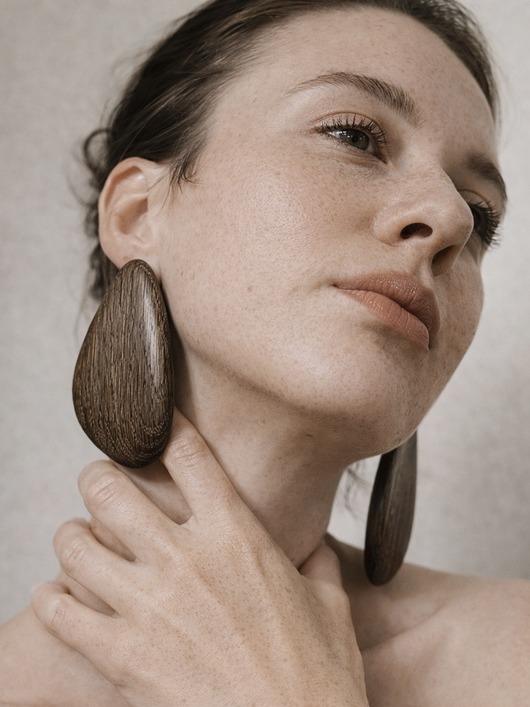 Drewniane Minimalistyczne kolczyki