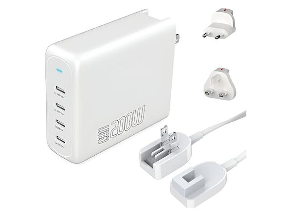 4smarts Ładowarka sieciowa 200W GaN Flex Pro 4xUSB-C biała