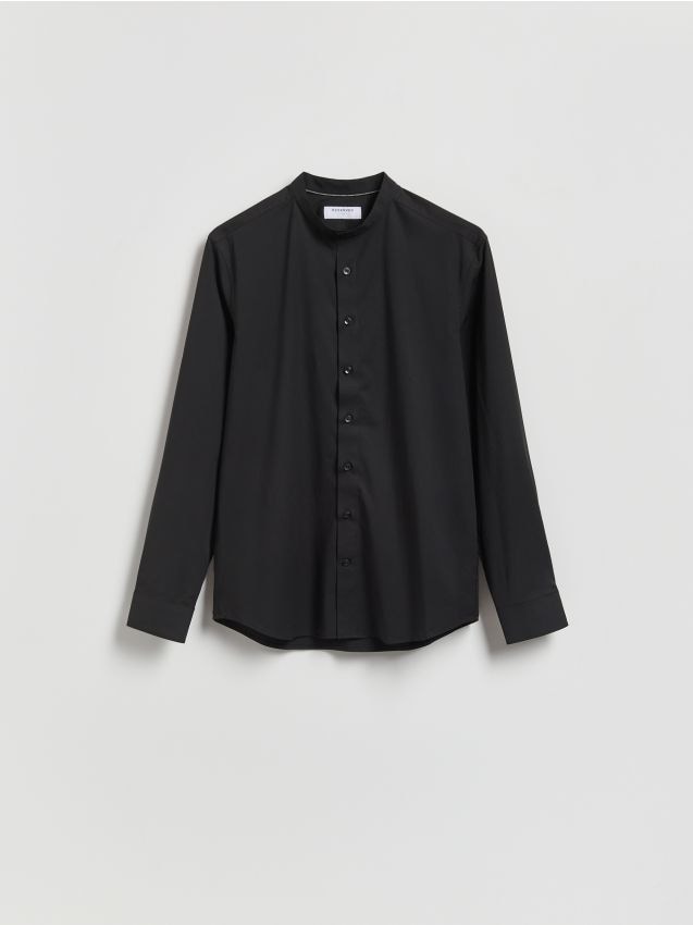 Reserved - Koszula slim fit ze stójką - czarny