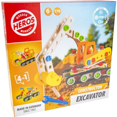 Klocki konstrukcyjne TACTIC Heros (Play & Learn) Koparka Zestaw konstrukcyjny 4w1 HE0010
