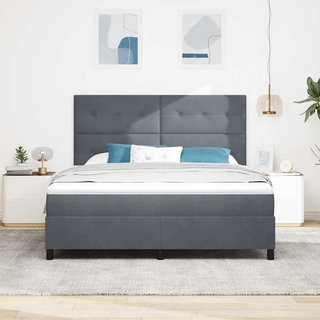 VidaXL Łóżko sprężynowe z materacem Ciemnoszary 180 x 200 cm tkanina