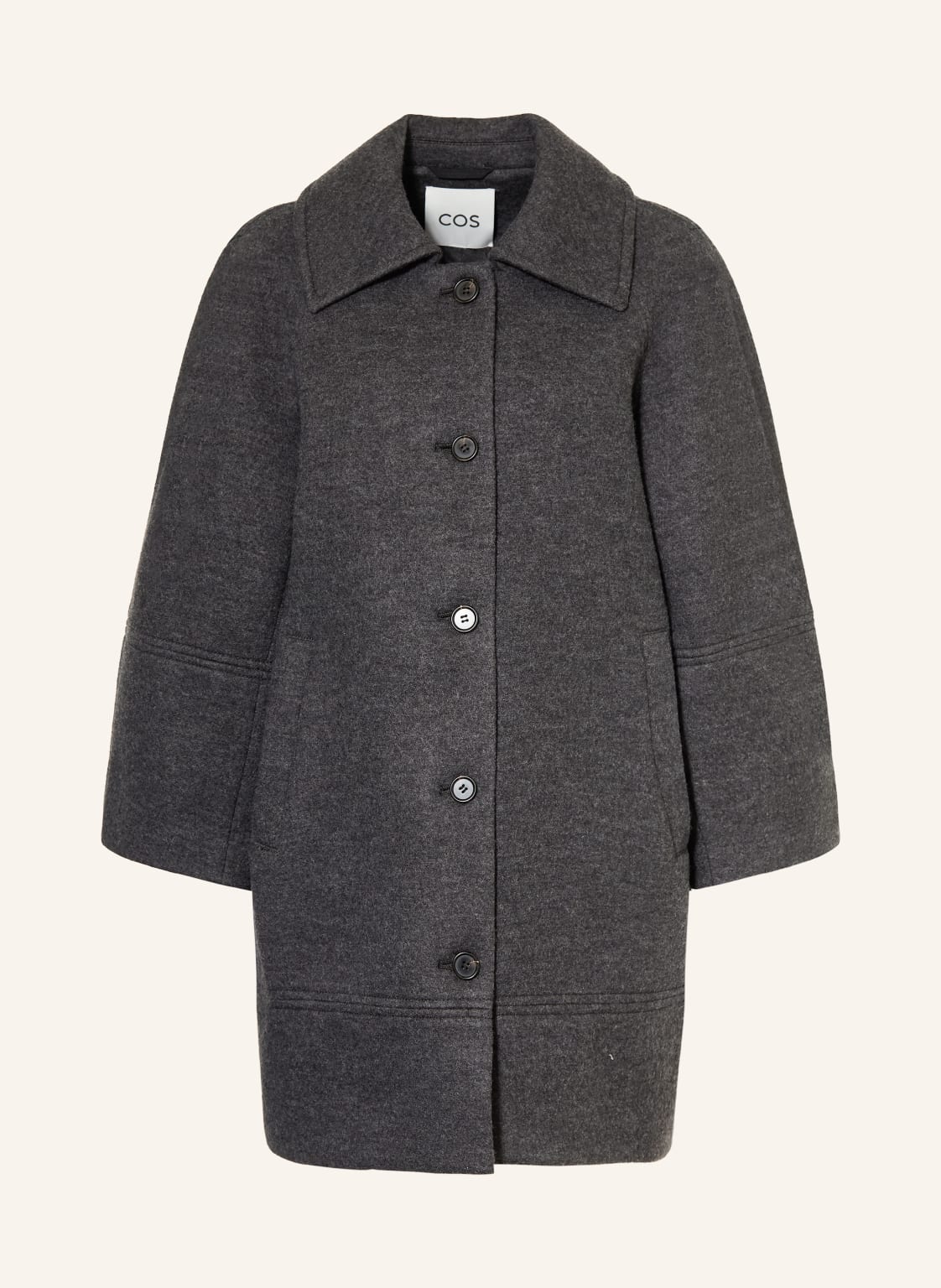 Cos Płaszcz Wełniany grau