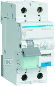 Hager WYŁ.RÓŻ.16A,CH.B,30MA,6KA,TYP A,2BIEG